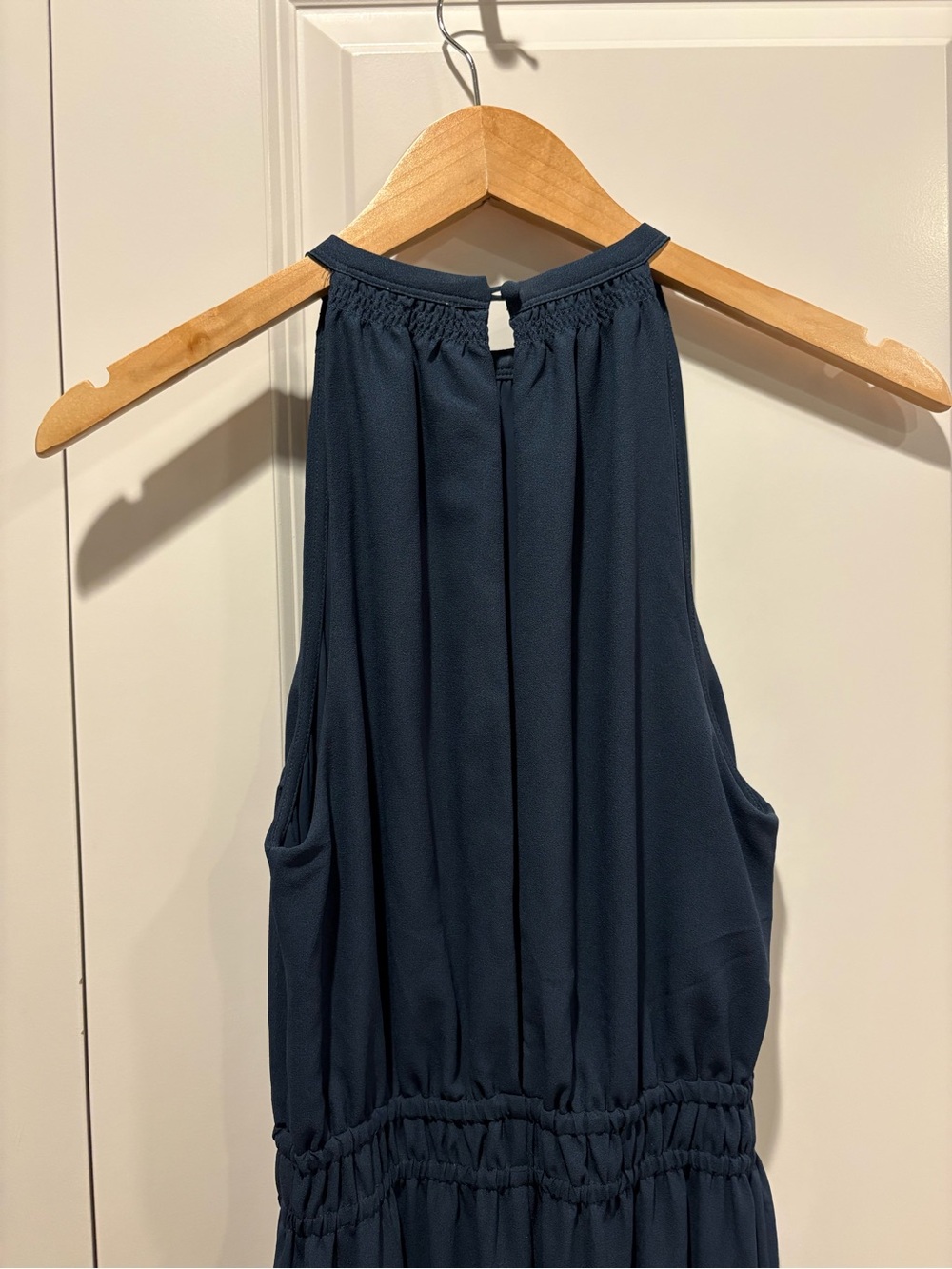 Wilfred Tiered Halter Maxi Long Dress in Navy - Picture 4 of 6